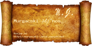 Murgacski János névjegykártya